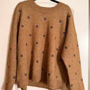Madewell Brown Floral Pattern Sweater
